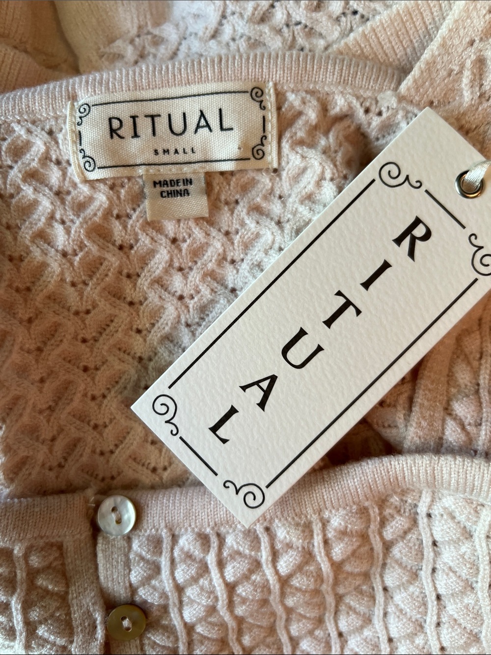 Ruffled Cable-Knit Button Front Tank - Picture 6 of 9